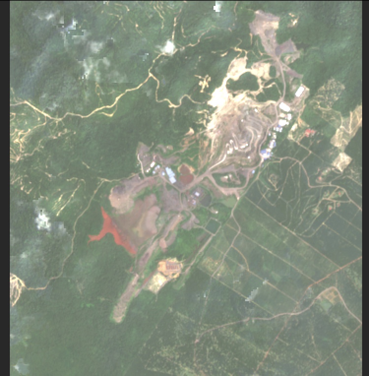 Mine-scale RGB satellite image before mineral scoring